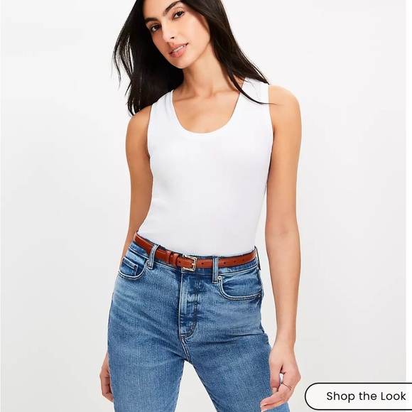 LOFT Tops - LOFT Perfect Scoop Neck Ribbed Tank top XL NWT